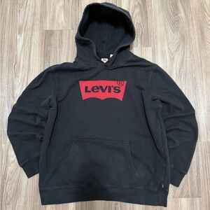 Levi's Men's Black and Red Hoodie